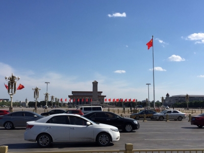 As close as we were allowed to get to Tian'anmen Square (which for the pedants amongst us is not a square!)