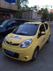 The BaiDu  (Chinese Google equivalent) 'street view car' seems to be staying at our hotel.
