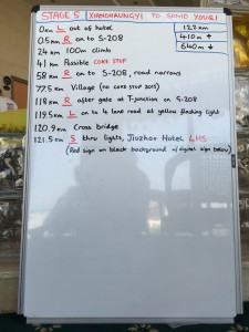 Stage five rider notes - we like the length of them :-)