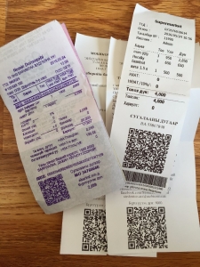 QR codes never really took off in most of the world, but every receipt you get in Mongolia seems to have one!