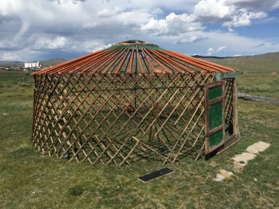 A naked yurt, known locally as a ger (which translates to 'home')