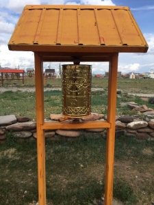 Prayer wheel at Danzadarjaa Khiid monastery temple