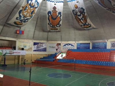 Inside the wrestling stadium