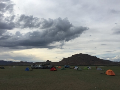 Stormy clouds over camp in the early evening - should perhaps have been a warning