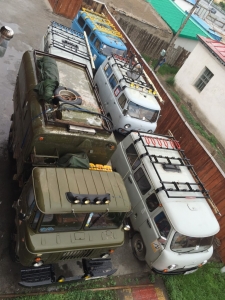 The Mongolian TDA fleet outside our hotel window