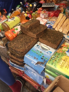Tea bricks in the market