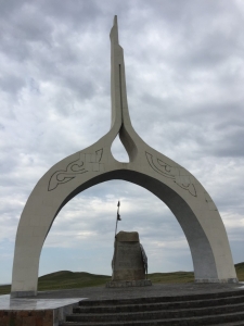 Memorial to someone or other (the sign was all in Kazakh)
