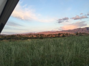 Sunset view of the hills from my tent