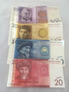 Kyrgyz currency is also pretty colorfull