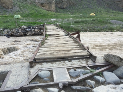 The rather 'unique' bridge we were using to get from one side of camp to the other.