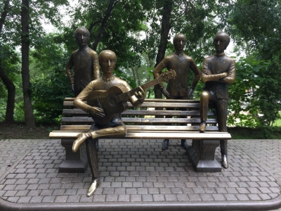 Statues of the Beatles erected by local fans