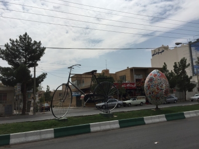 Giant bicycle and egg