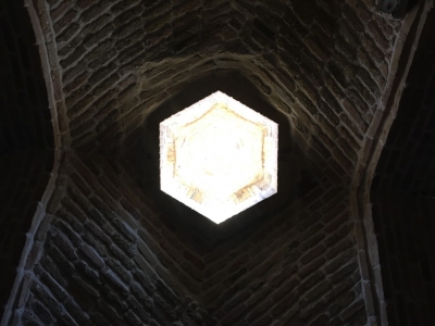 'Window' in the roof of the domed market hall