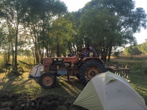When the tractor came to camp