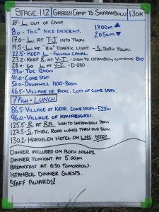 Stage 112 route notes